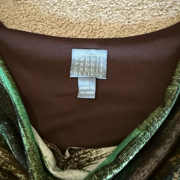 Rabbit Rabbit Rabbit Designs Abstract Cowl Neck Stretch Dress Size 12 - Picture 6 of 10